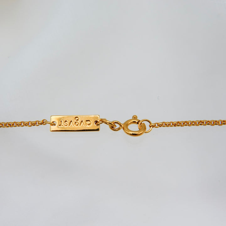 Small Rock Crystal Heart Pendant Necklace Gold Vermeil