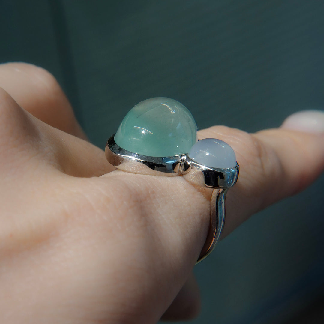 BLANCE Platinum950 Aquamarine Moonstone Ring
