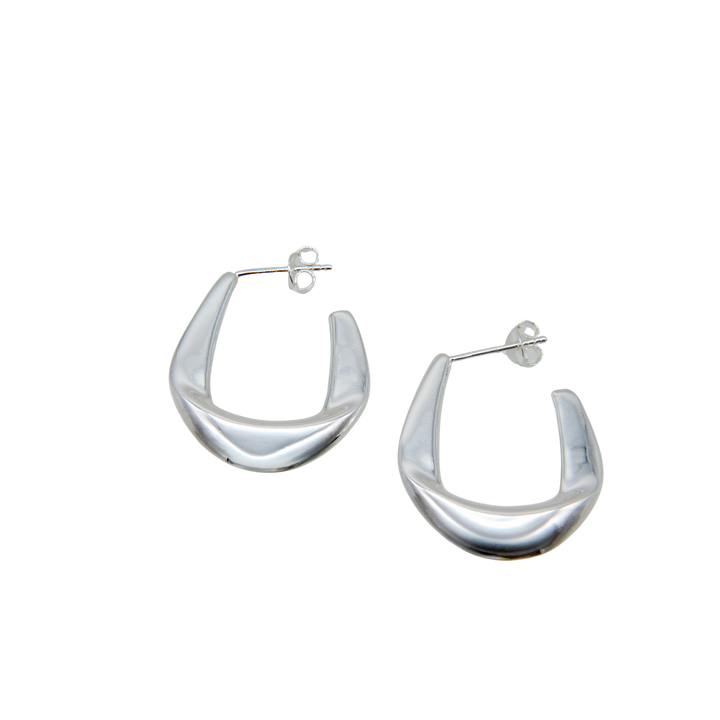 folded puffy band hoop earring(pierce) [FLPP]