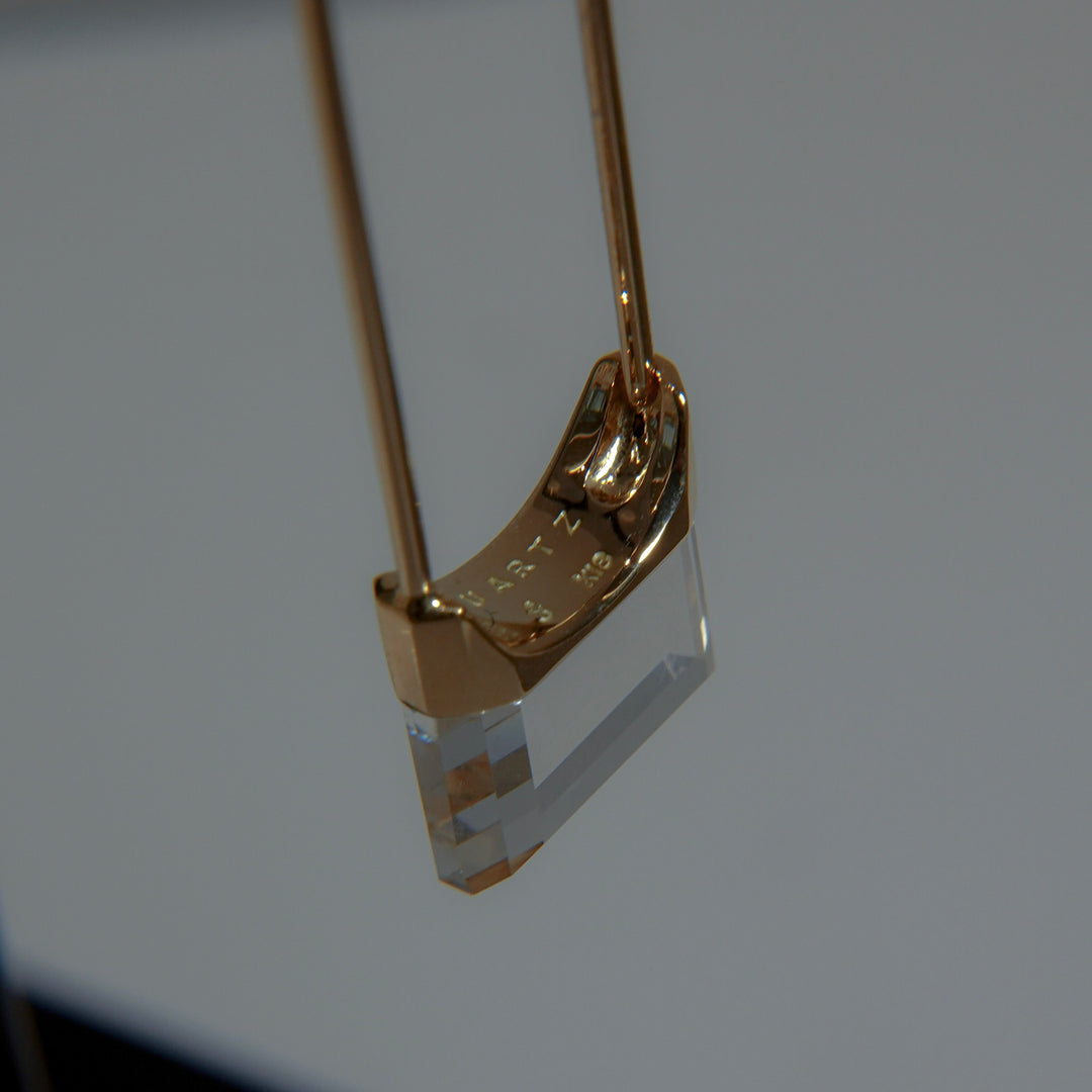 Drop Quartz Pierced Earring Square