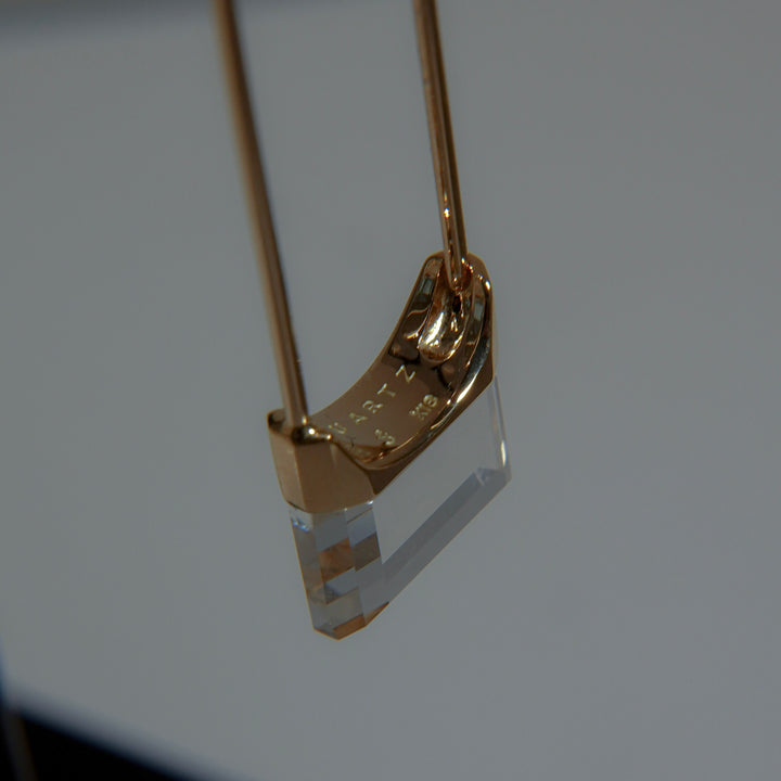 Drop Quartz Pierced Earring Square