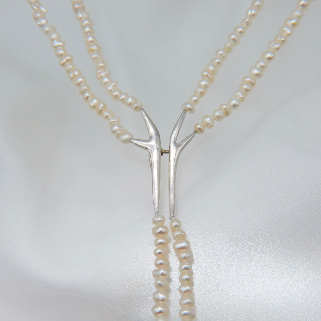 BAROQUE PEARL TIE COLLAR NECKLACE