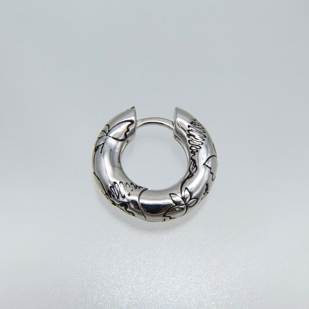 Black Millefleurs Hoops