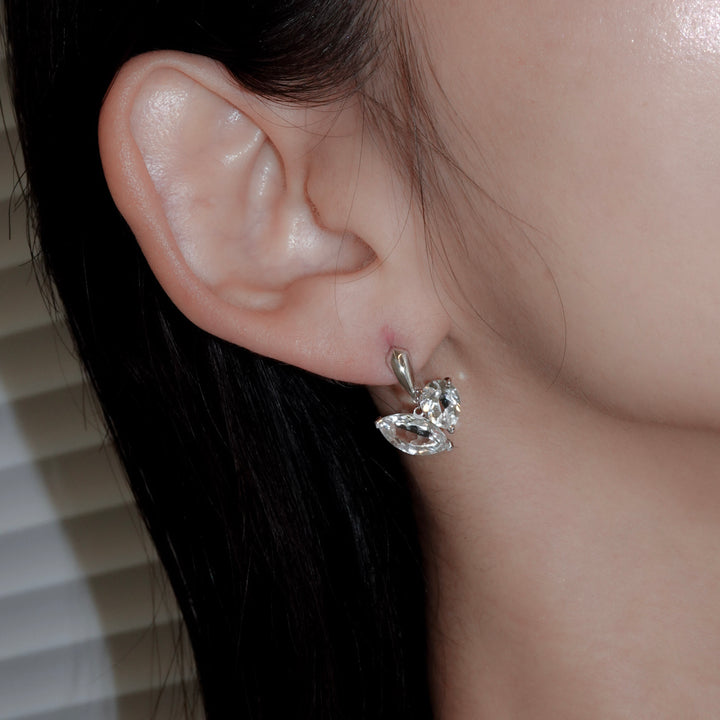 CUDDLE EARRINGS SET_10KWG x White topaz