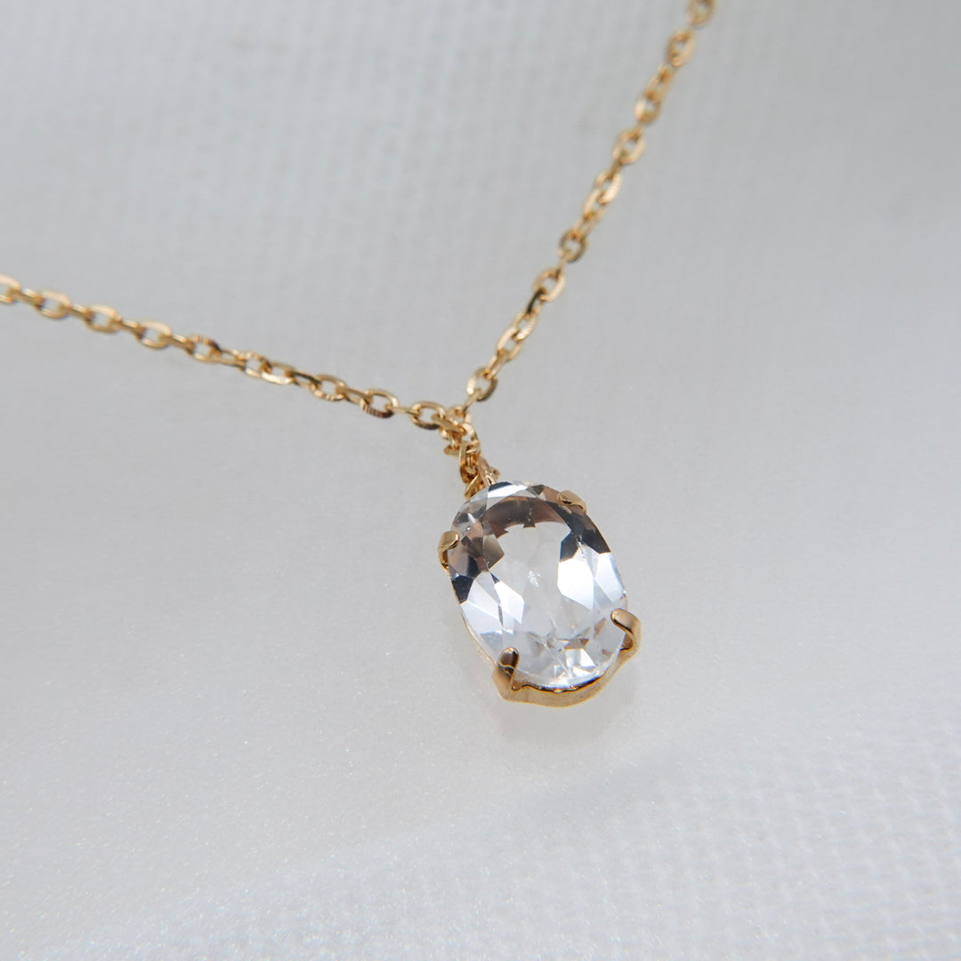 STARRY NECKLACE_10KYG x Peridot x White Topaz