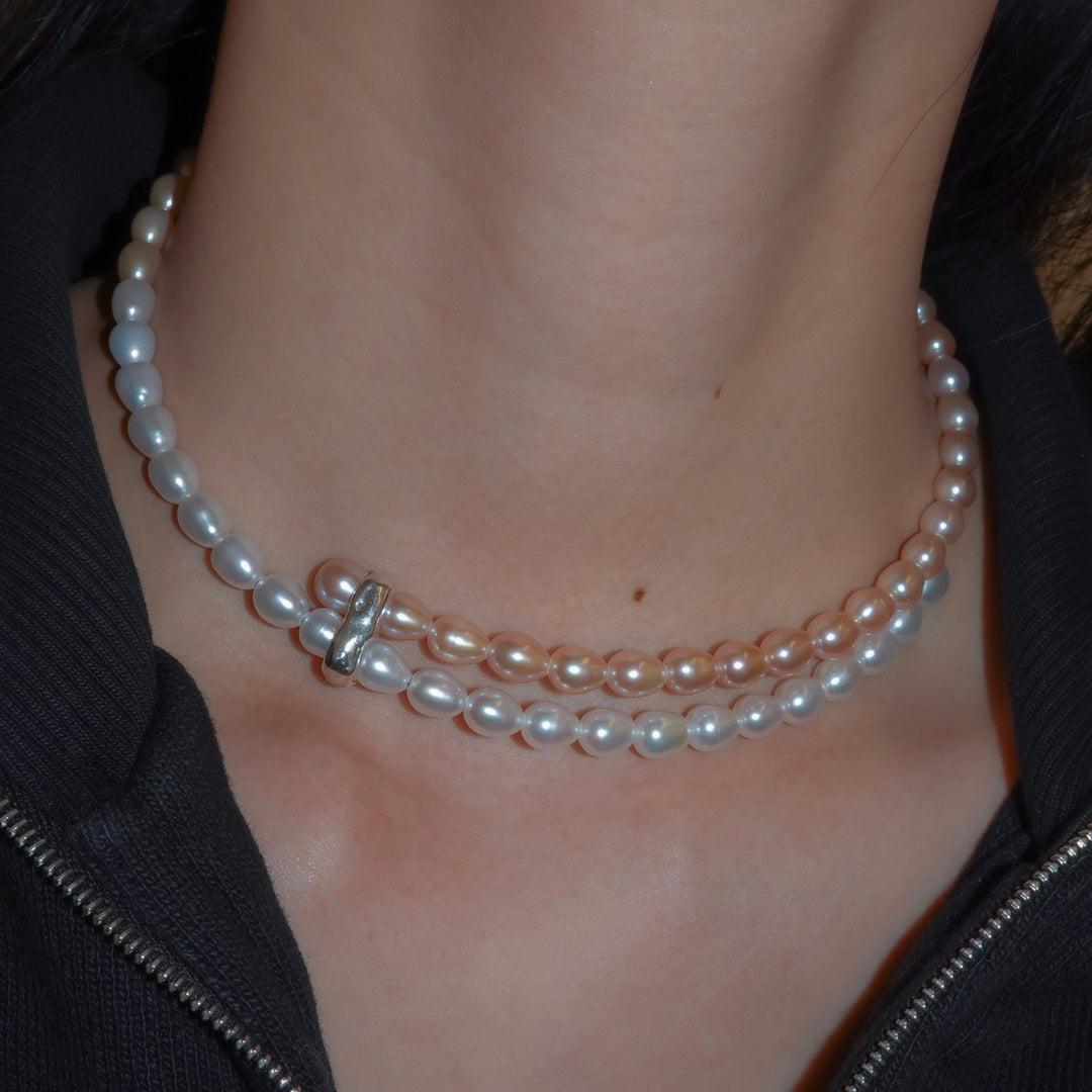 BAROQUE PERAL PINK DOG CHOKER