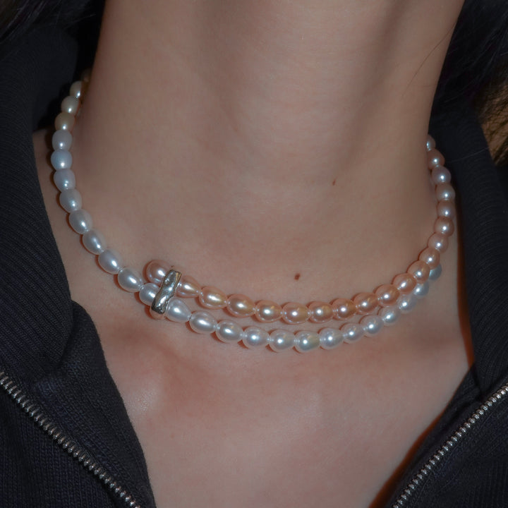 BAROQUE PERAL PINK DOG CHOKER