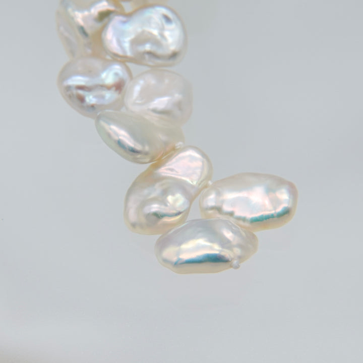 3WAY FALLING PATELS PEARL LARIAT NECKLACE (SV)