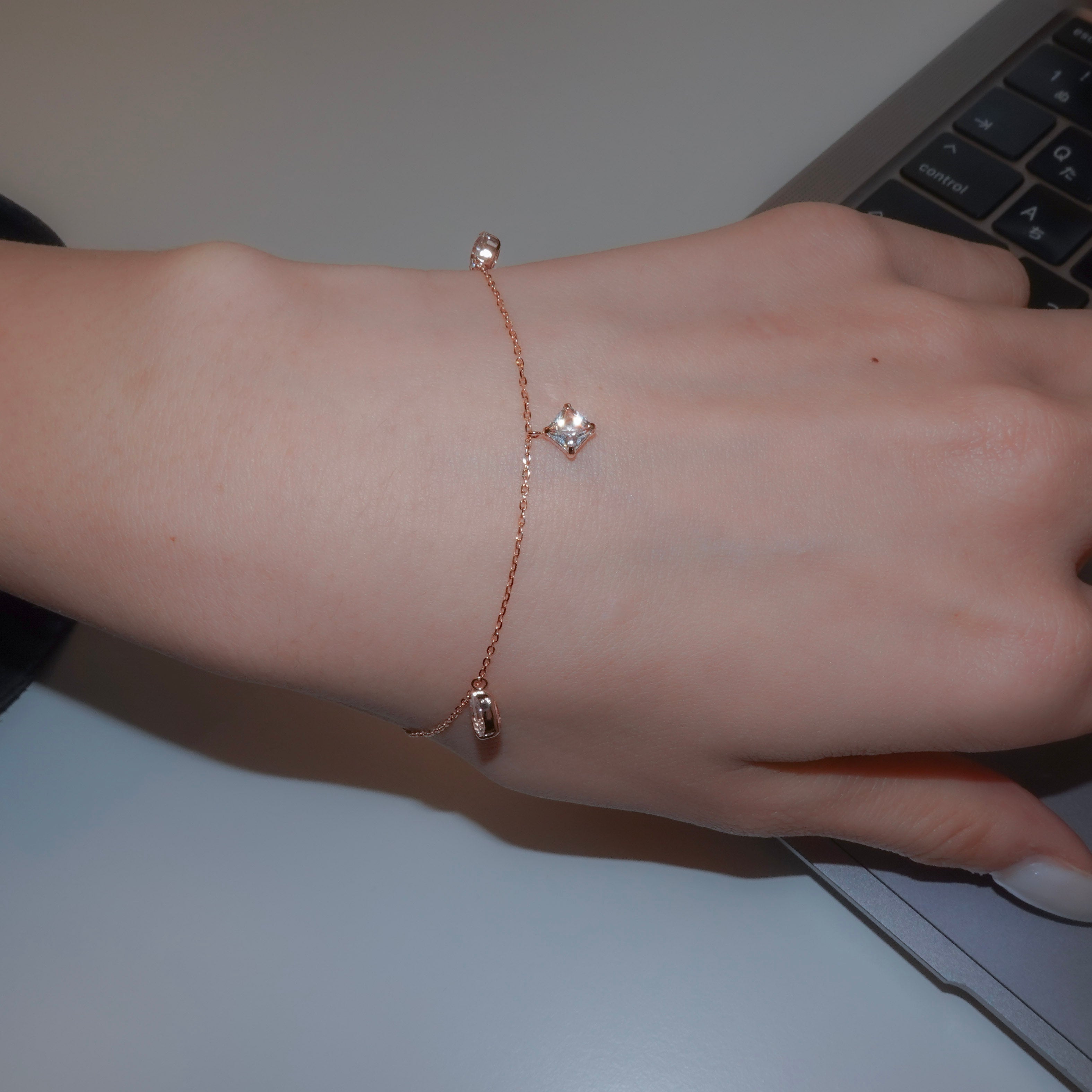 STARRY BRACELET - S- _10KRG x White topaz – unigem