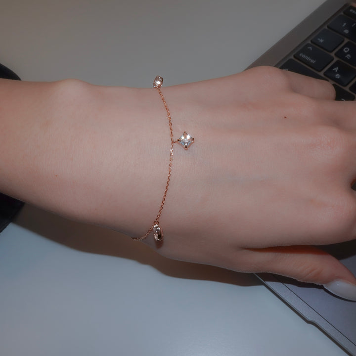 STARRY BRACELET - S- _10KRG x White topaz