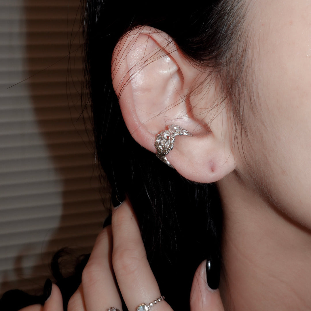 フィレンツェ彫りフラワーイヤカフ(RGP)