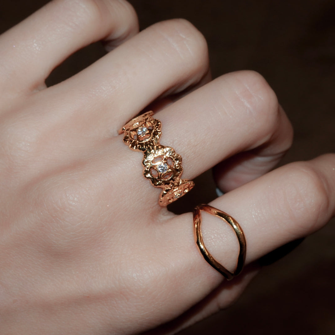 フィレンツェ彫りフラワーリング(K23GP)