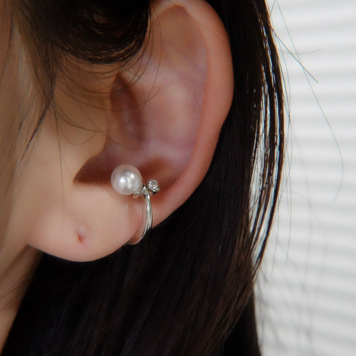 Silver Pearl DiamondEarCuff パール.ダイヤモンド.イヤーカフSMG3PD
