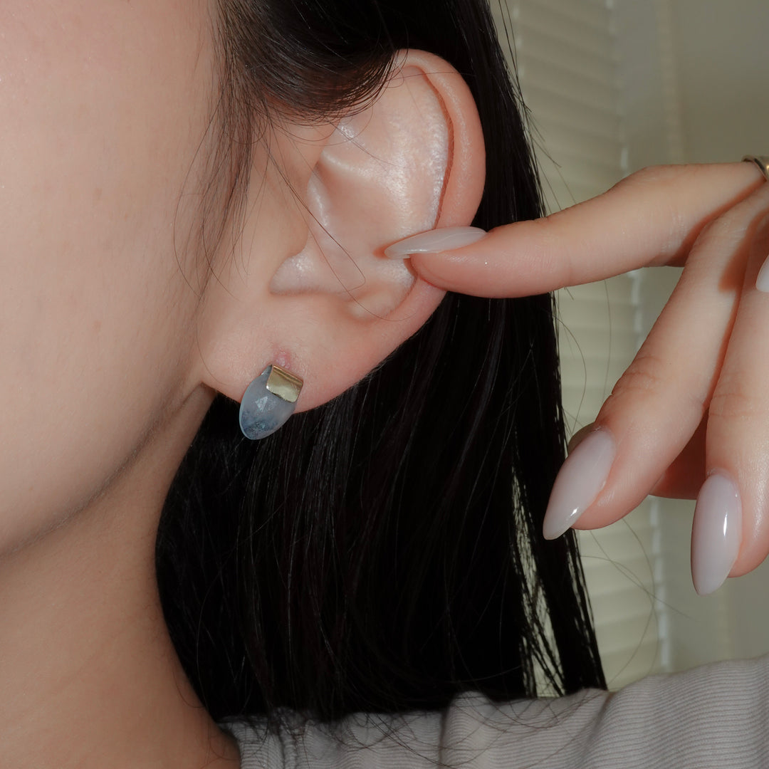 HASAMU pierced earrings aquamarine