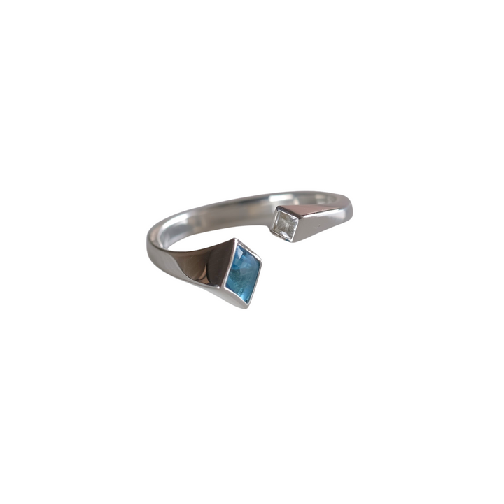 topaz double square ring