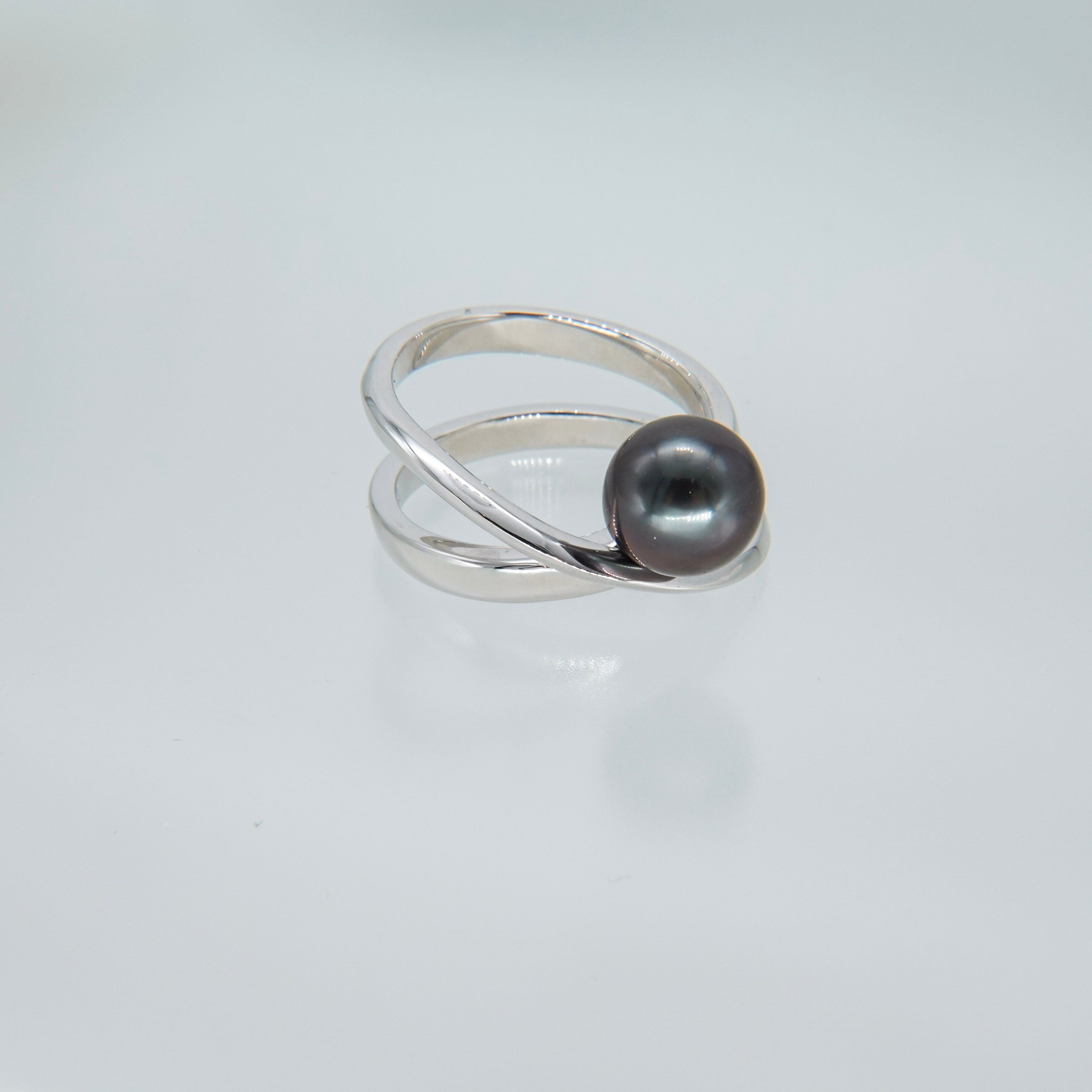 Black pearl ring SMR6 黒蝶真珠リング – unigem