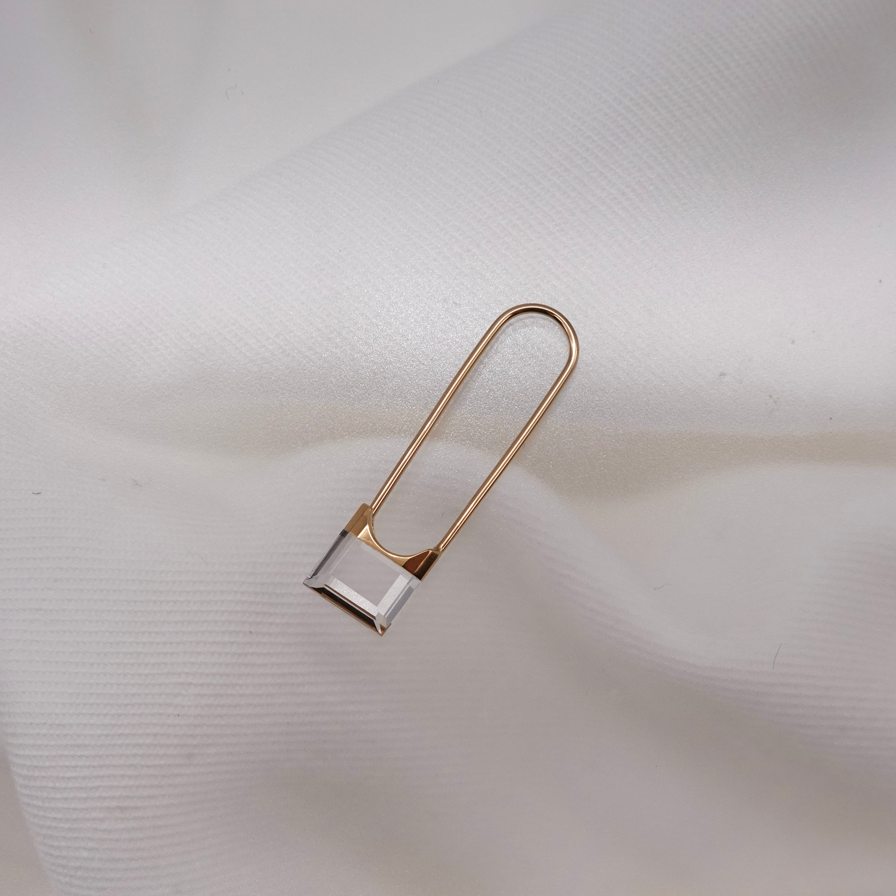 Drop Quartz Pierced Earring Square S – unigem