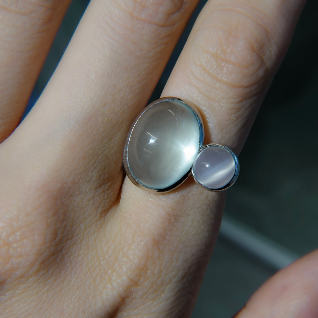 BLANCE Platinum950 Aquamarine Moonstone Ring