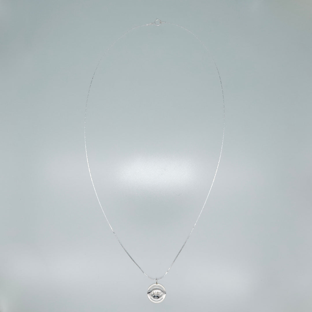 Circle Line Cut Charm Necklace