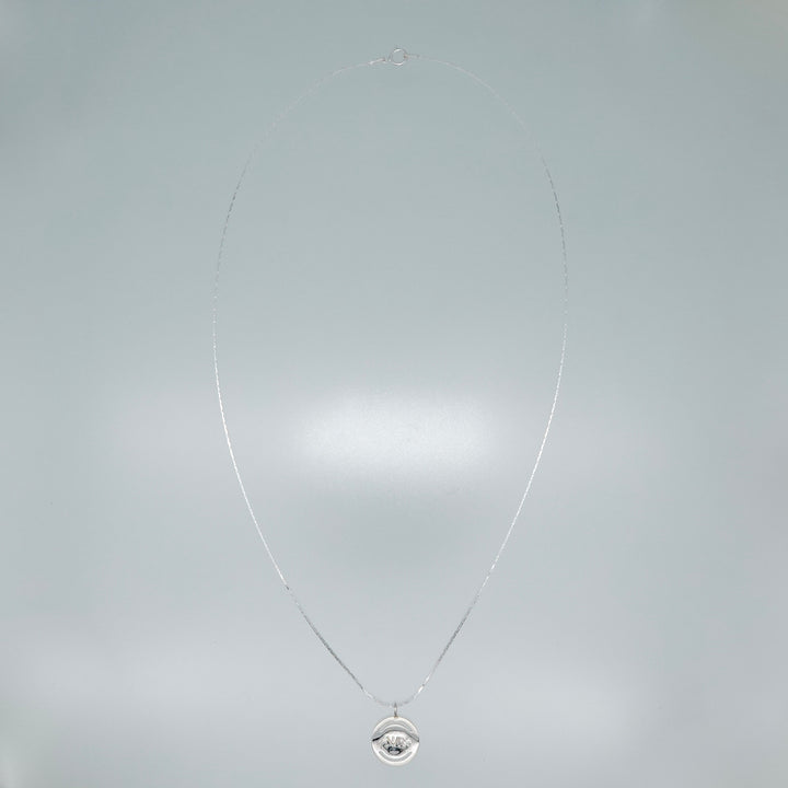 Circle Line Cut Charm Necklace