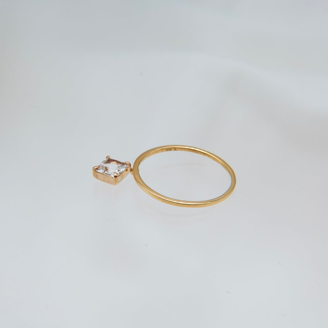 STARRY RING -skinny ver.-_10KYG x White Topaz