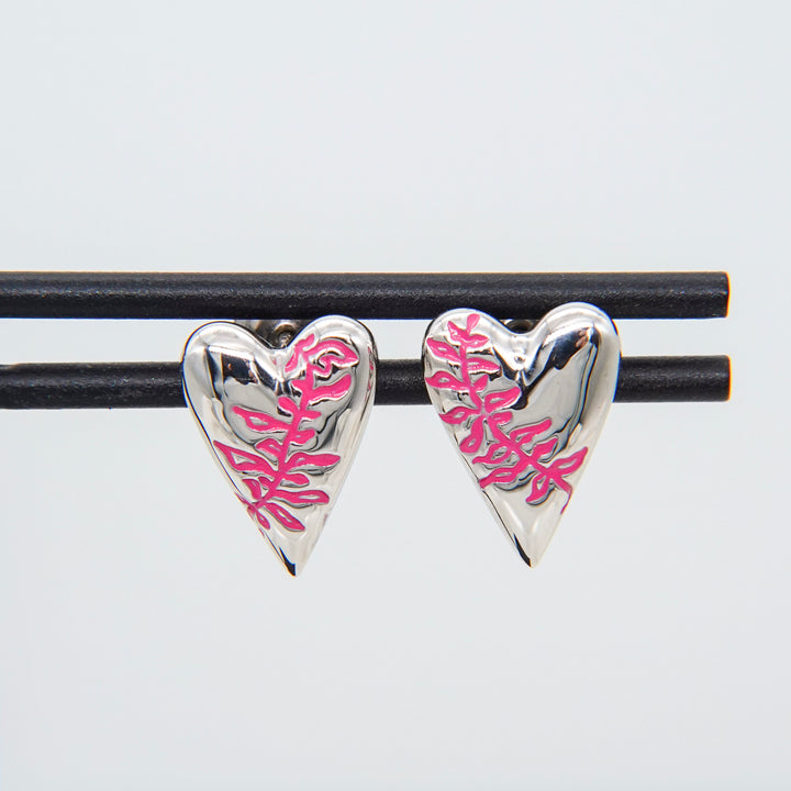Fern Heart Studs Jarman&