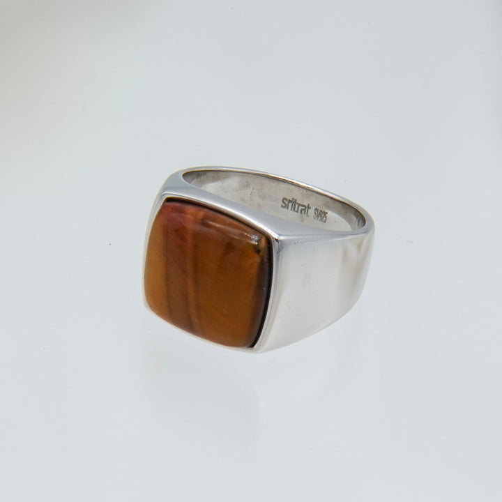 Tiger eye Signet Ring