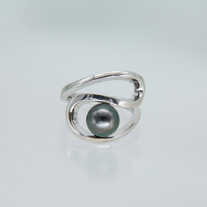 Black pearl ring SMR5 黒蝶真珠リング