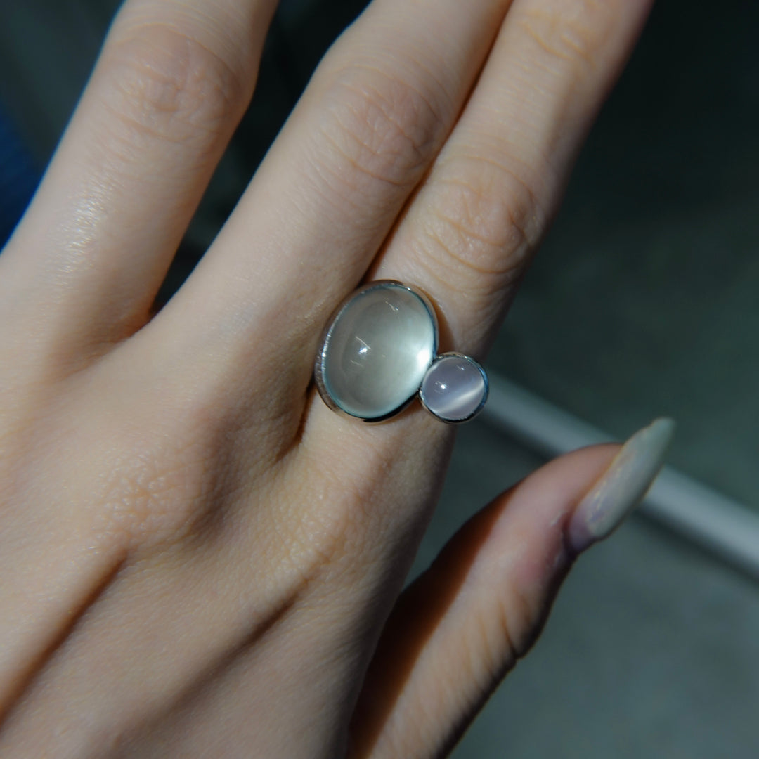 BLANCE Platinum950 Aquamarine Moonstone Ring