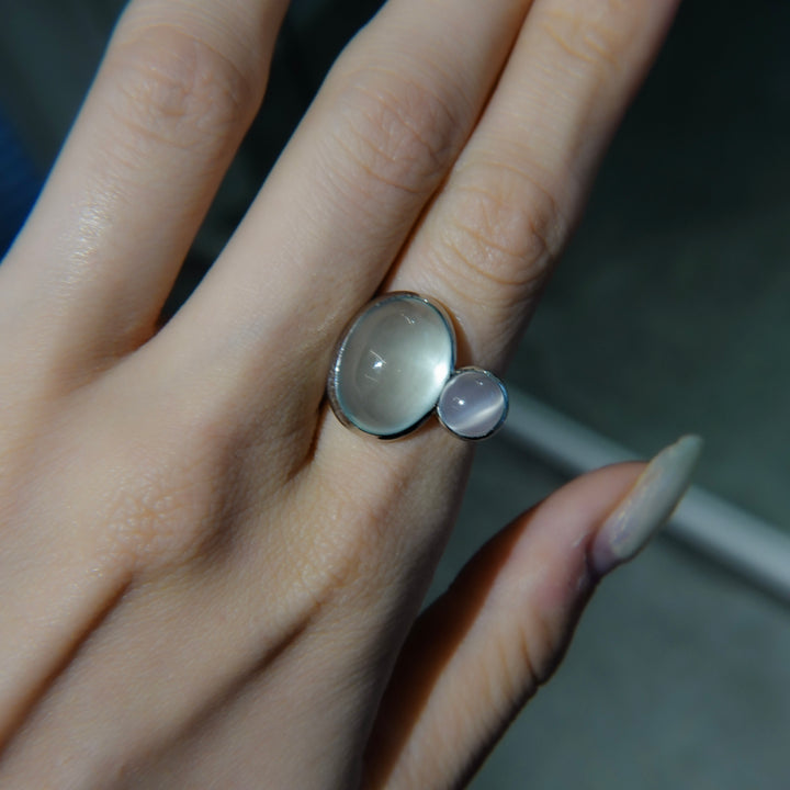 BLANCE Platinum950 Aquamarine Moonstone Ring