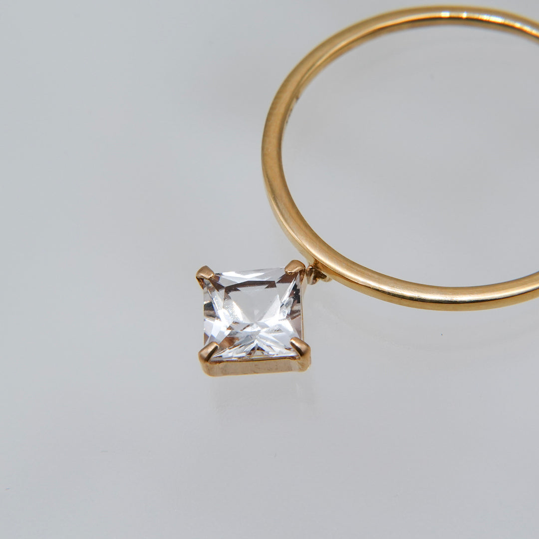 STARRY RING -skinny ver.-_10KYG x White Topaz