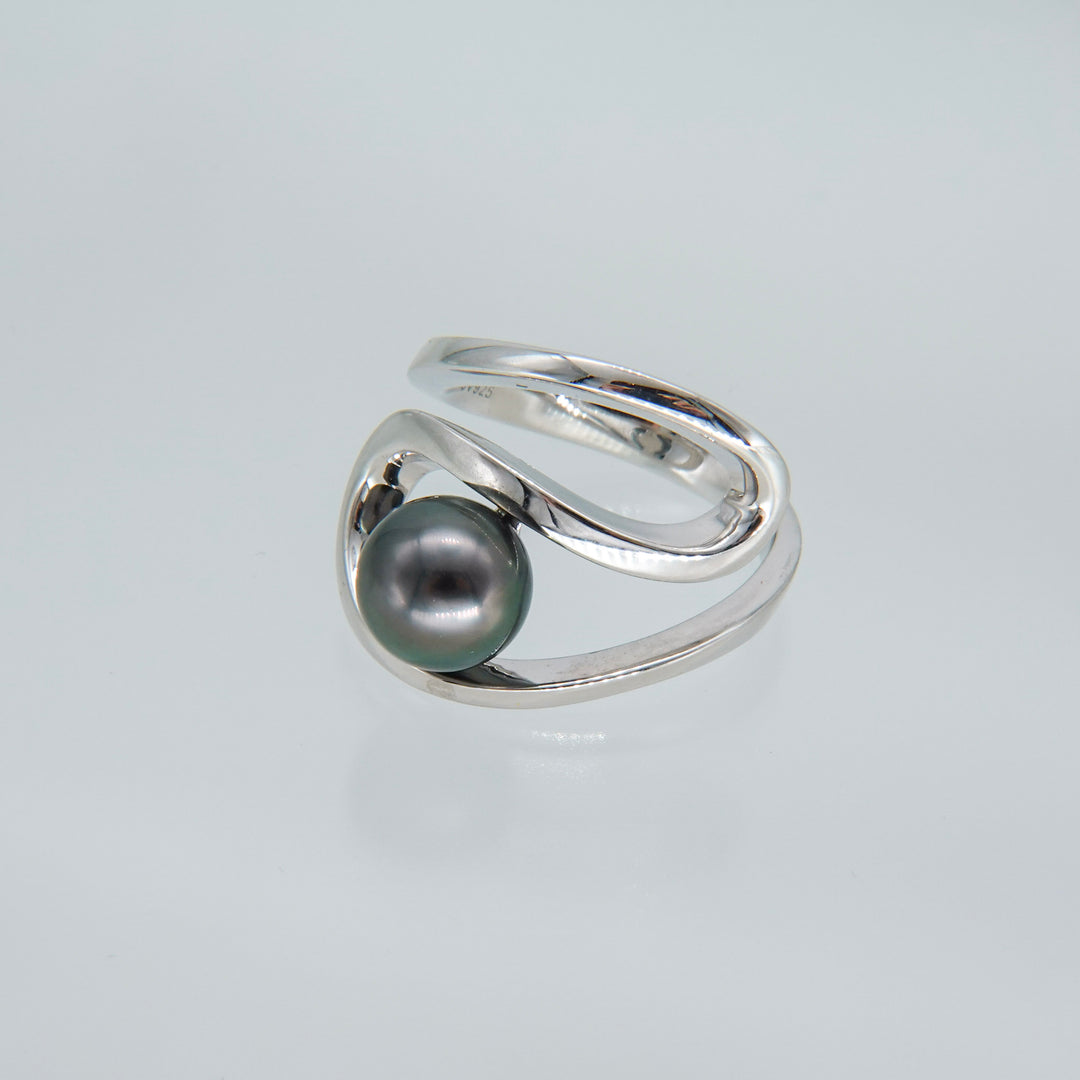 Black pearl ring SMR5 黒蝶真珠リング