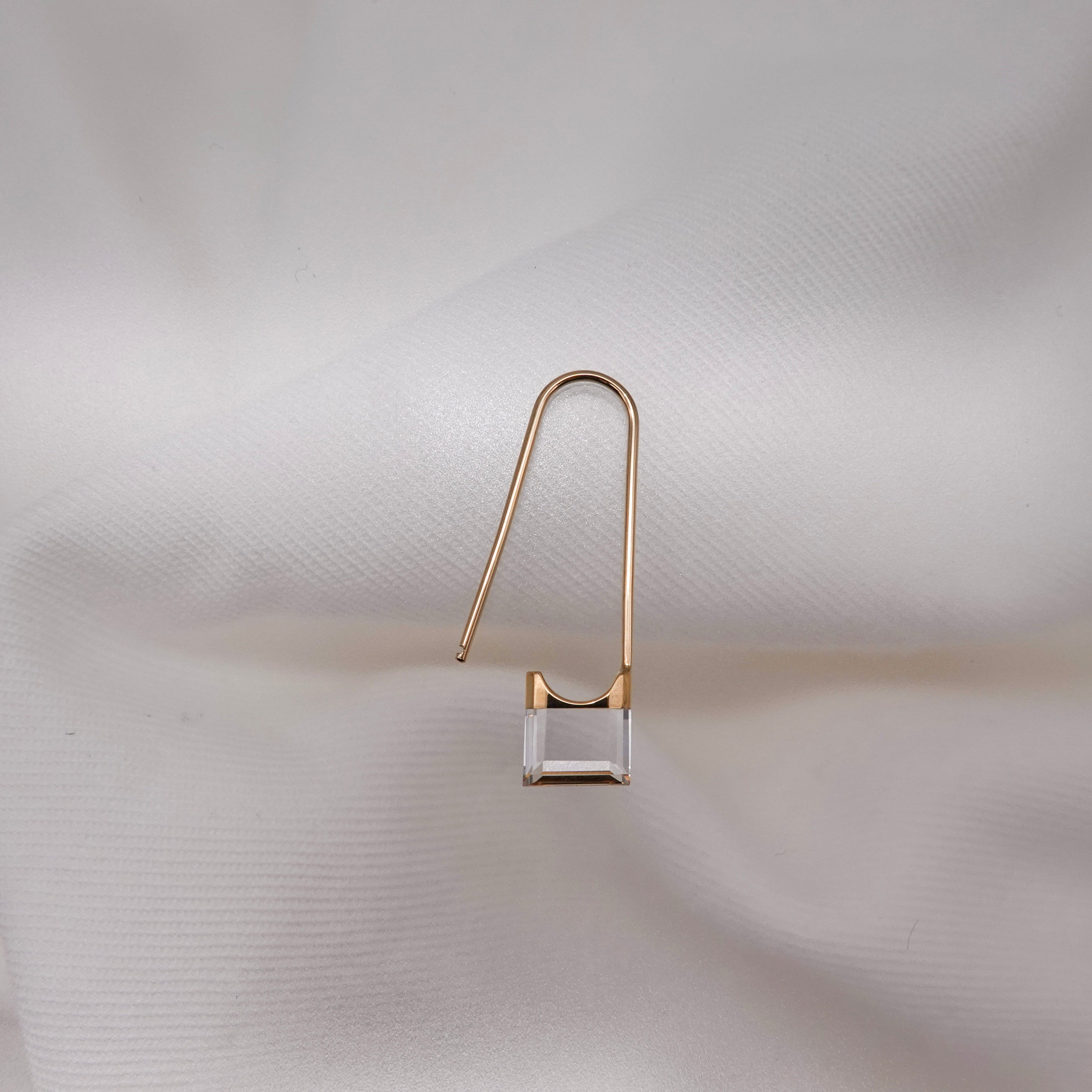 Drop Quartz Pierced Earring Square S – unigem