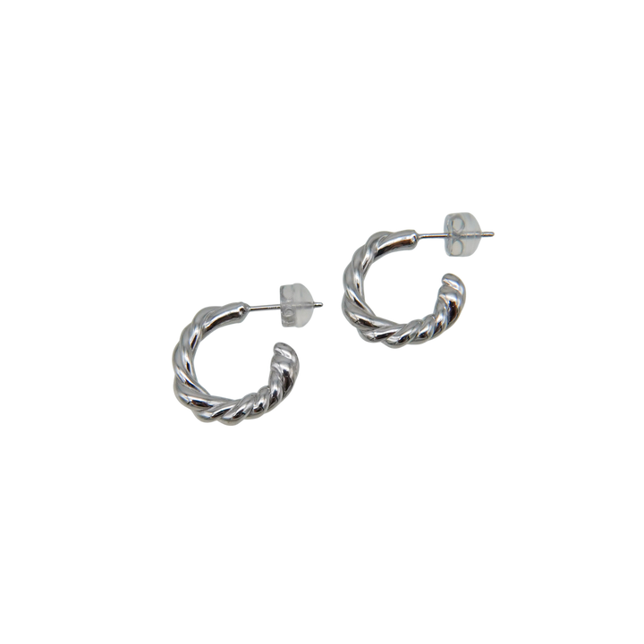 〈山〉 シルバー つるツイストピアス