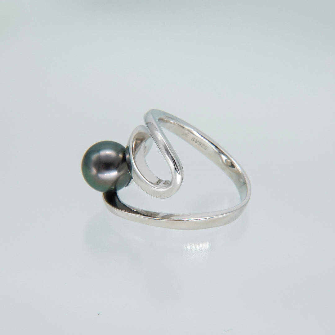 Black pearl ring SMR5 黒蝶真珠リング