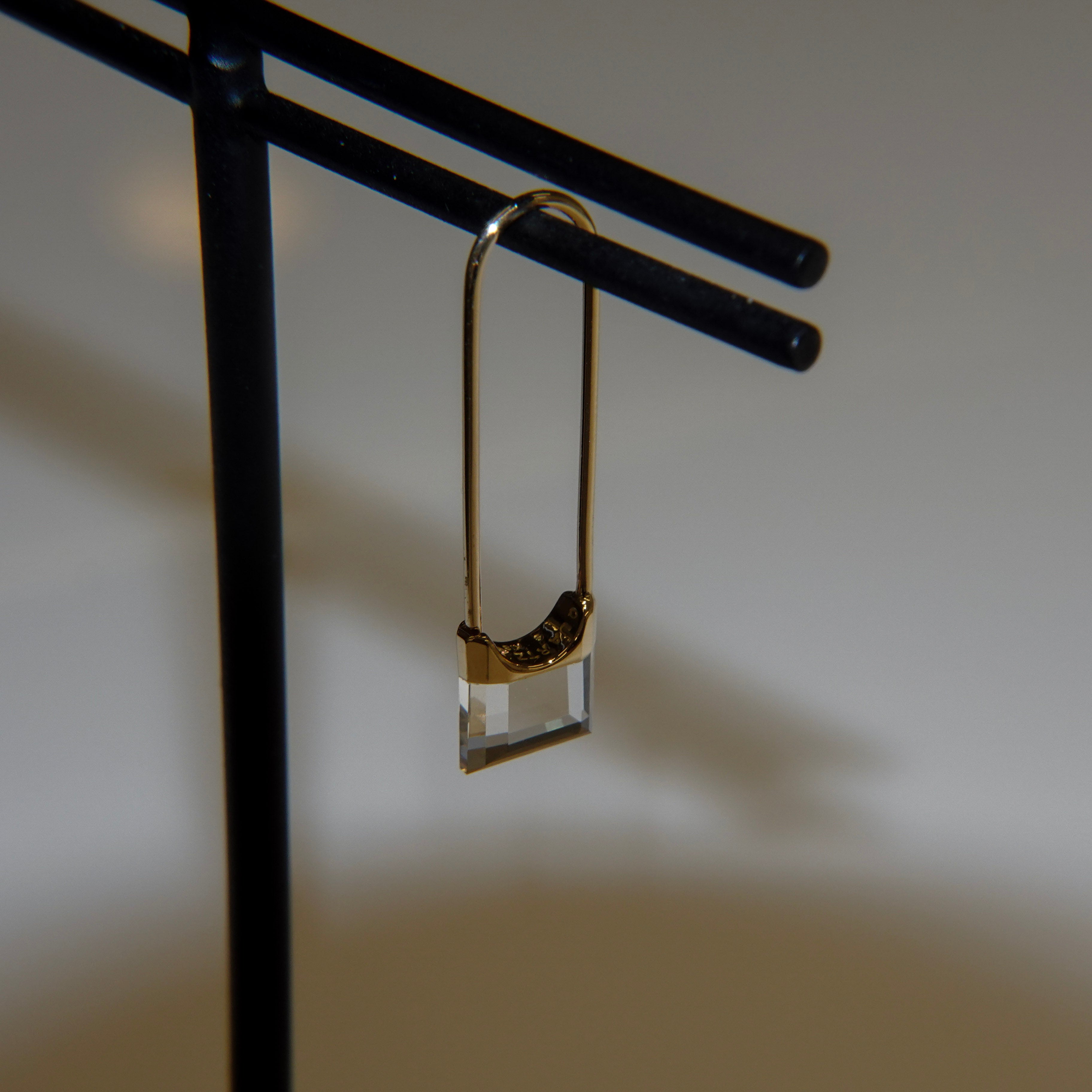 Drop Quartz Pierced Earring Square S – unigem