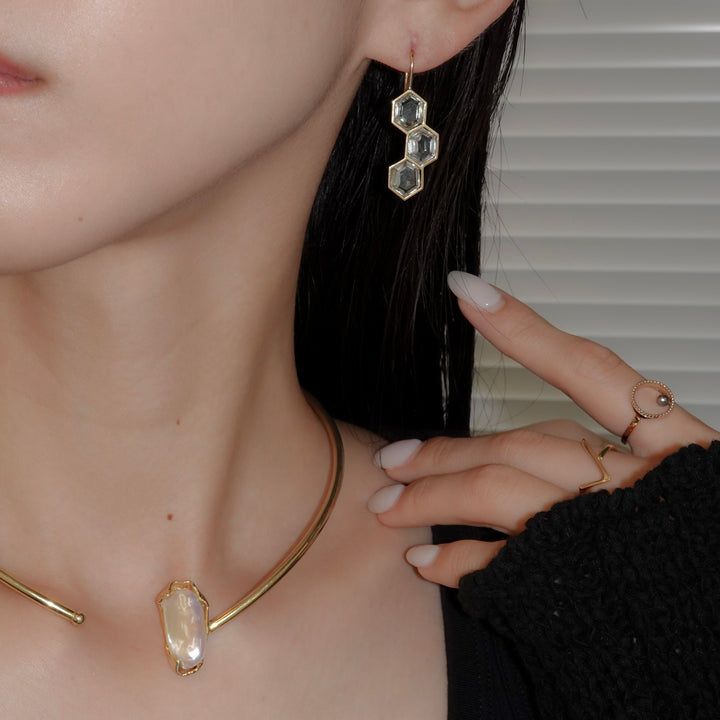 Bee Yourself Pierced Earring_Green Amethyst