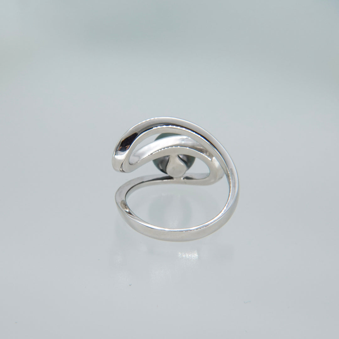 Black pearl ring SMR5 黒蝶真珠リング