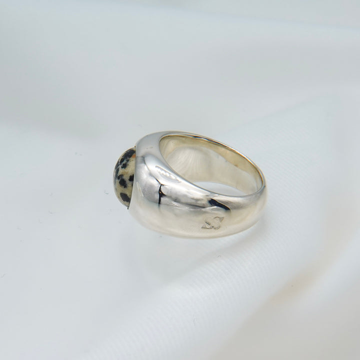"Stone" ring (Dalmatian jasper)