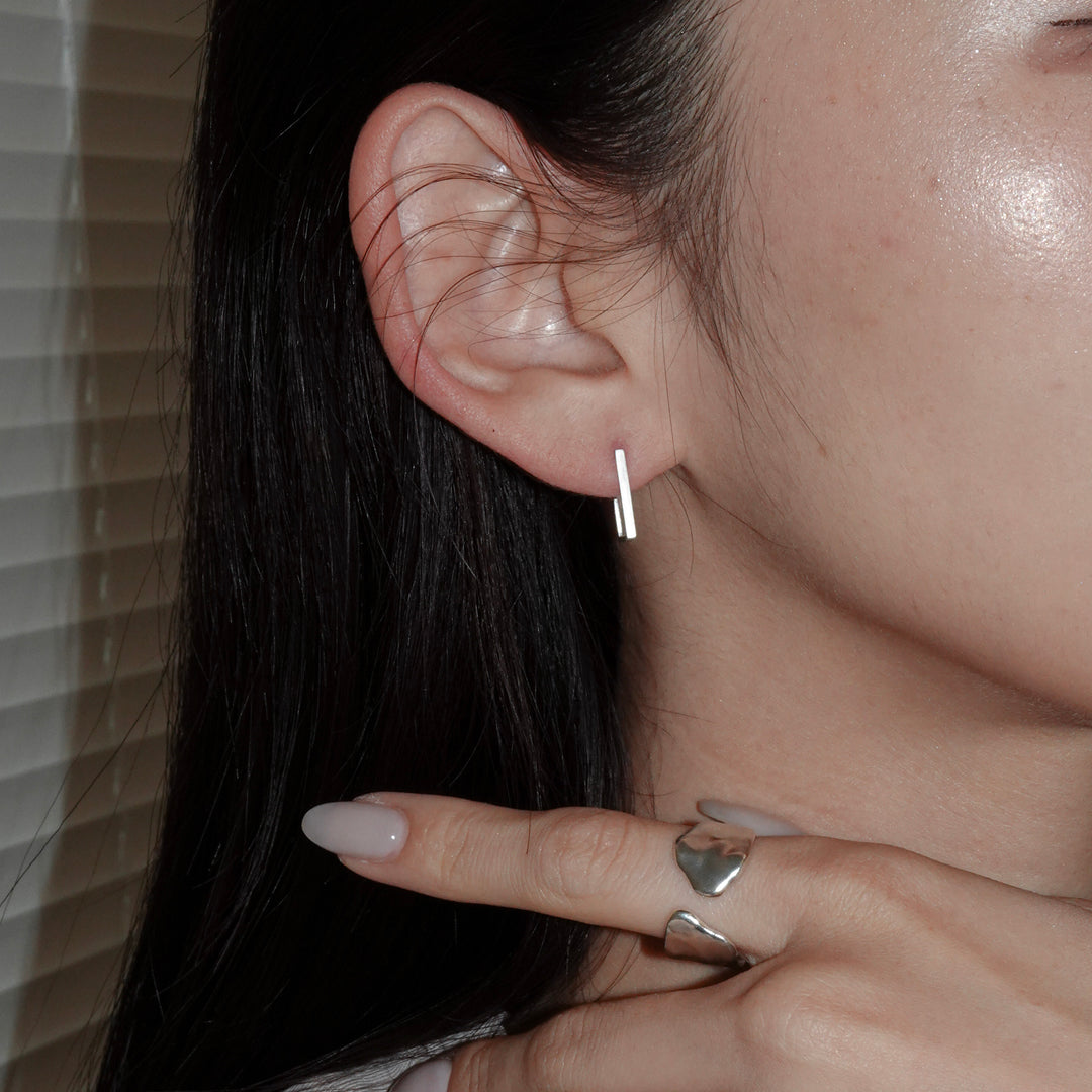 BOX THIN pierced earring