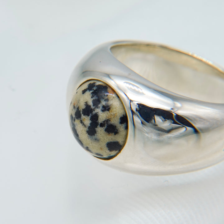 "Stone" ring (Dalmatian jasper)