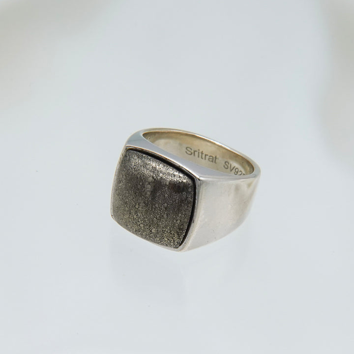 Chalco Pyrite Signet Ring