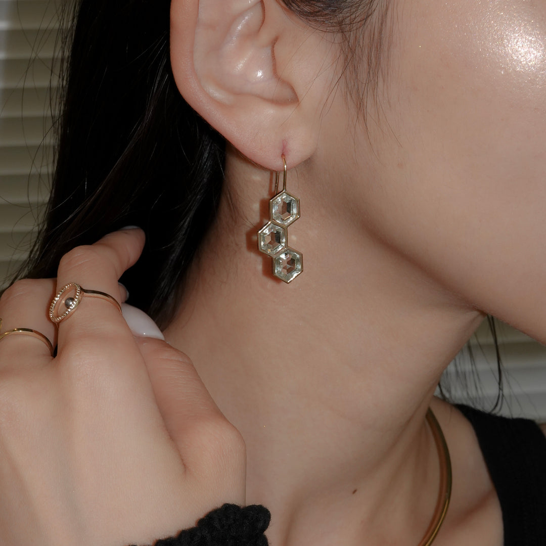 Bee Yourself Pierced Earring_Green Amethyst