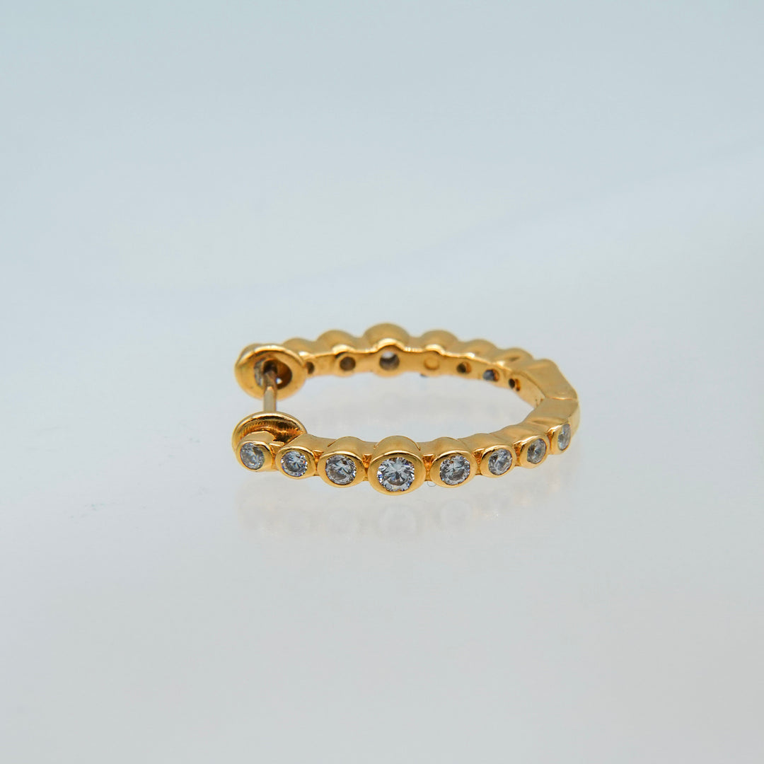 グラデーションジルコニアフープピアス(K18GP)