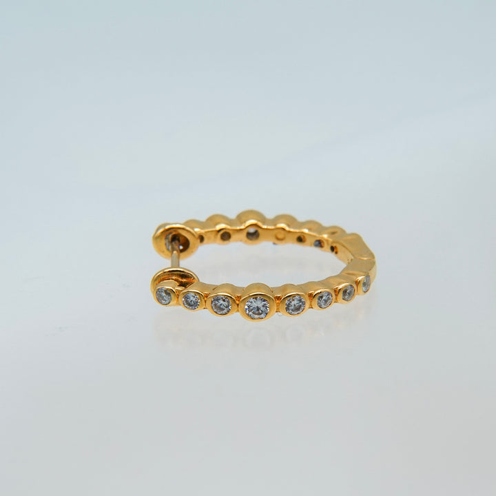 グラデーションジルコニアフープピアス(K18GP)