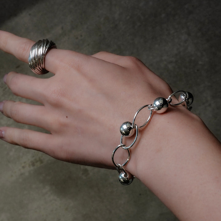 oval chain with ball mix design bracelet [luslep8]