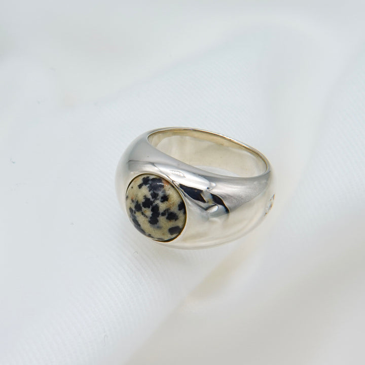 "Stone" ring (Dalmatian jasper)