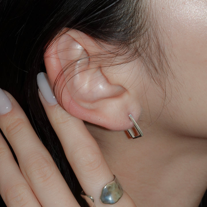 BOX THIN pierced earring