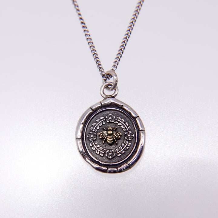 Honeybee 14K Gold On Silver Talisman