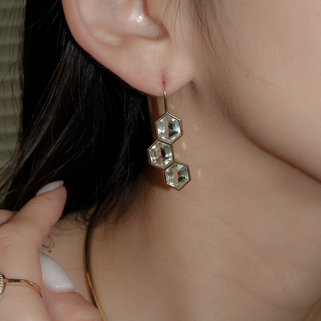 Bee Yourself Pierced Earring_Green Amethyst